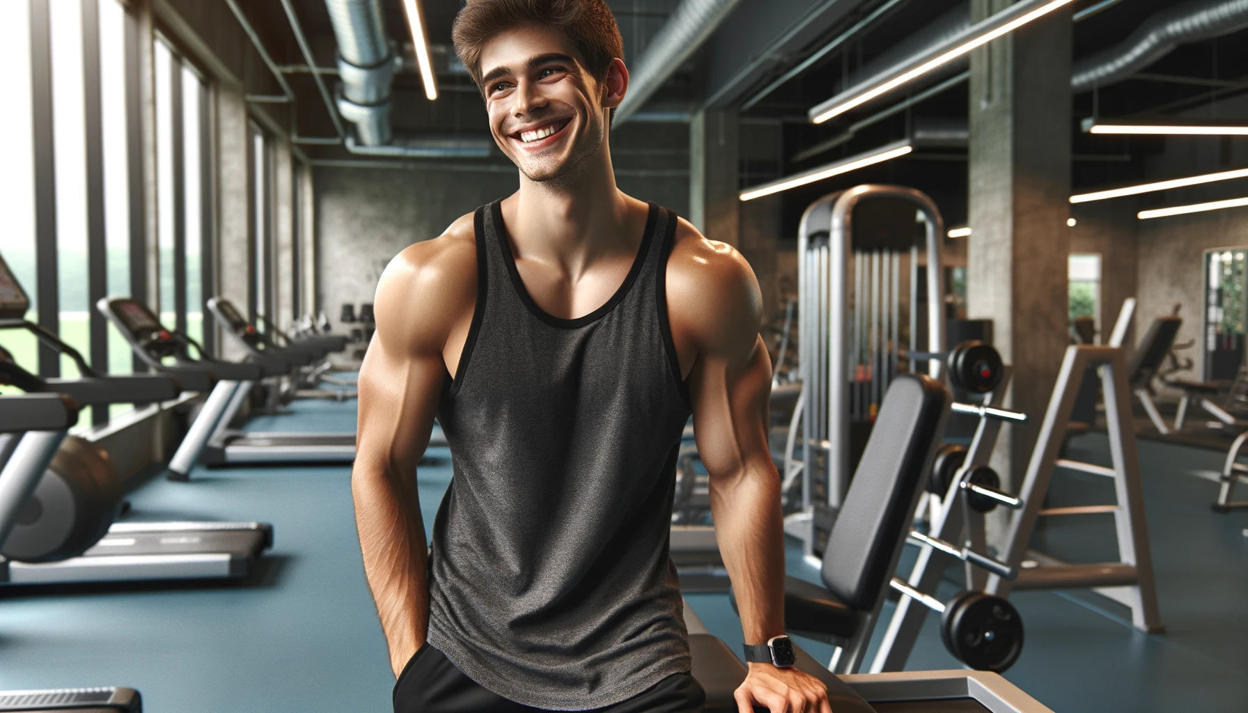 the smiling guy in the gym